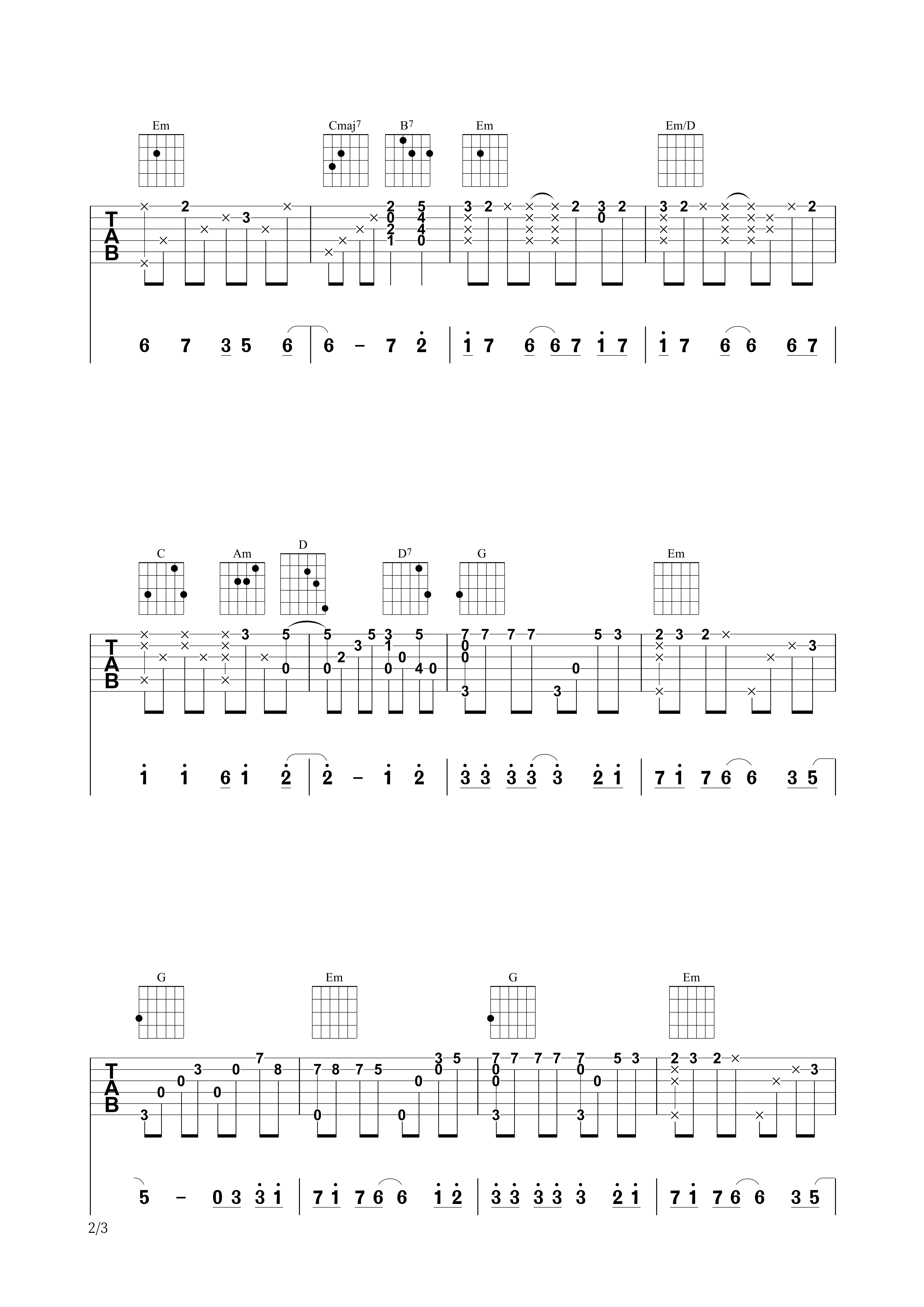 吉他园地Yesterday Once More吉他谱(吉他小巴)-2