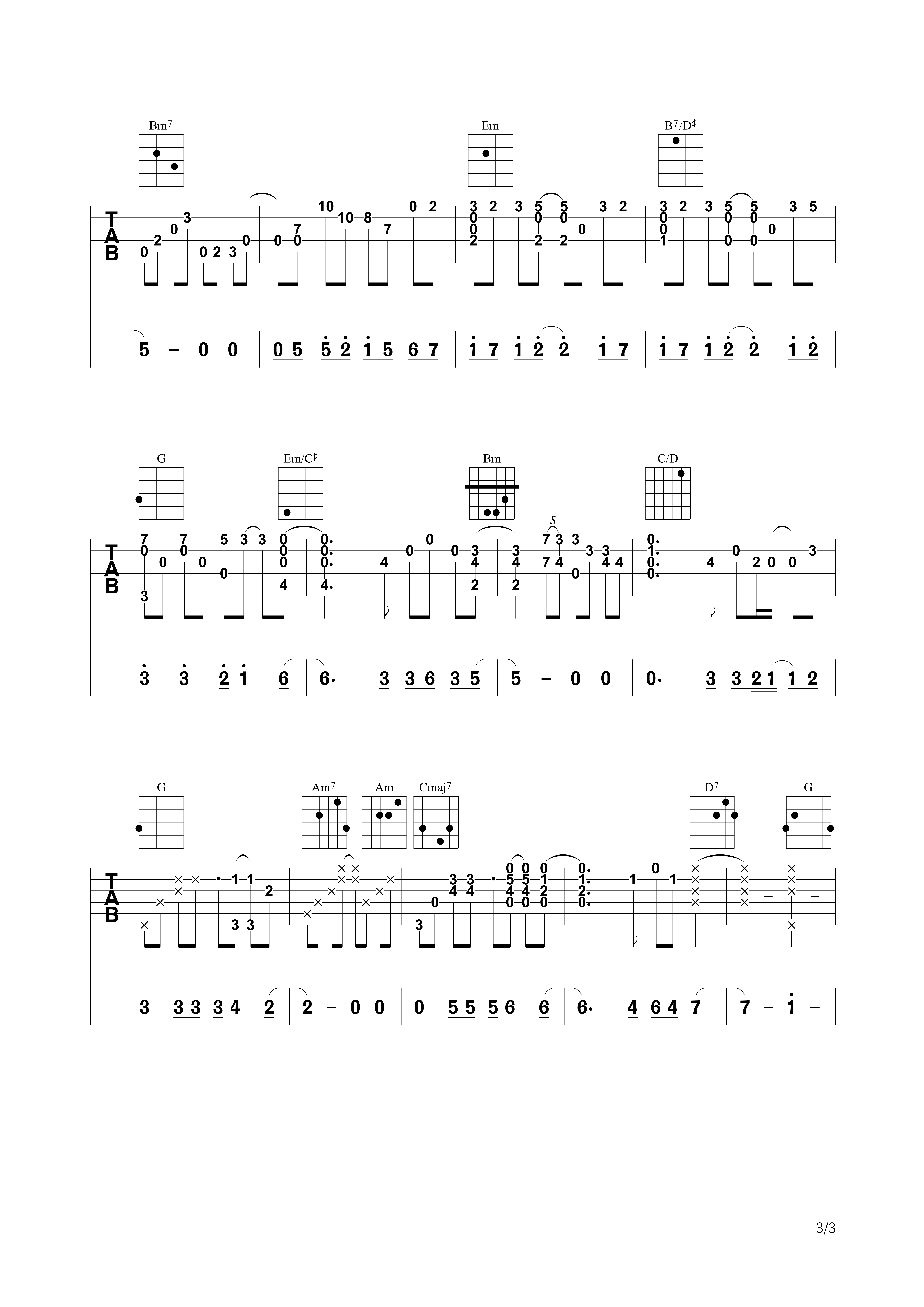 吉他园地Yesterday Once More吉他谱(吉他小巴)-3