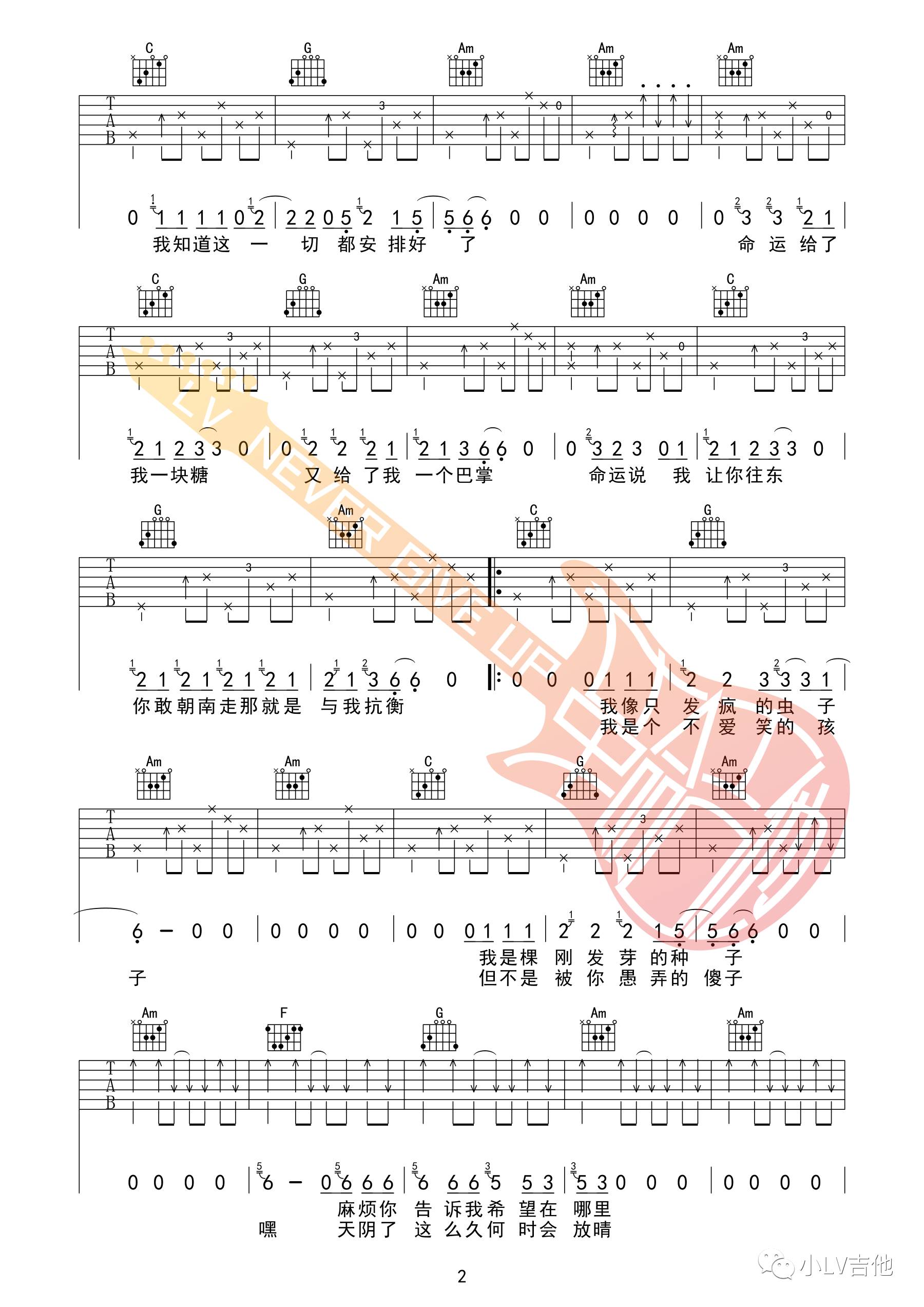 吉他园地浮游吉他谱(小LV吉他)-2
