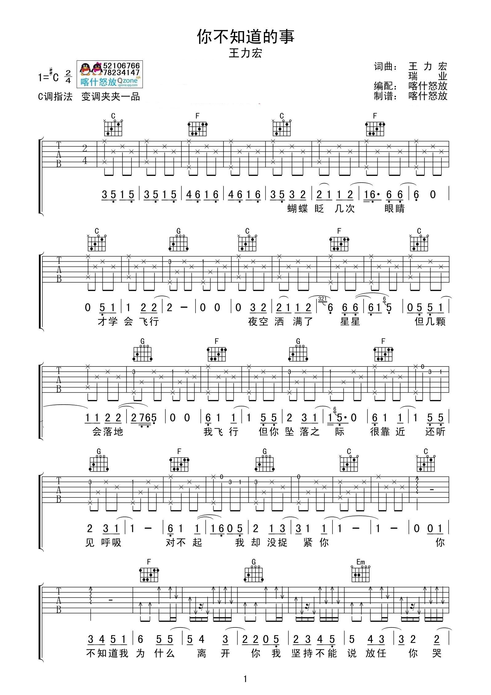 吉他园地你不知道的事吉他谱(喀什怒放)-1